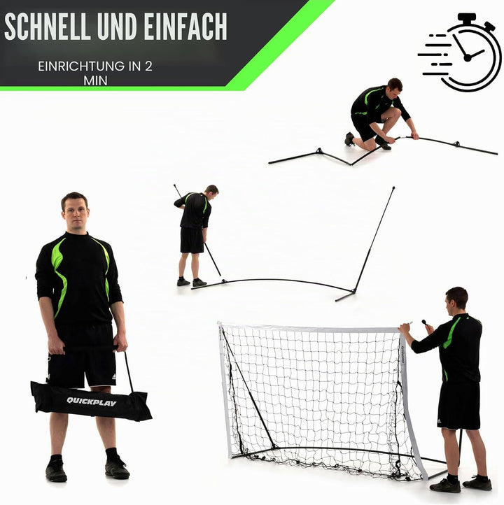 QUICKPLAY KICKSTER Fussballtor - Ultra tragbares Fussballnetz für alle Altersgruppen - Schnell aufba