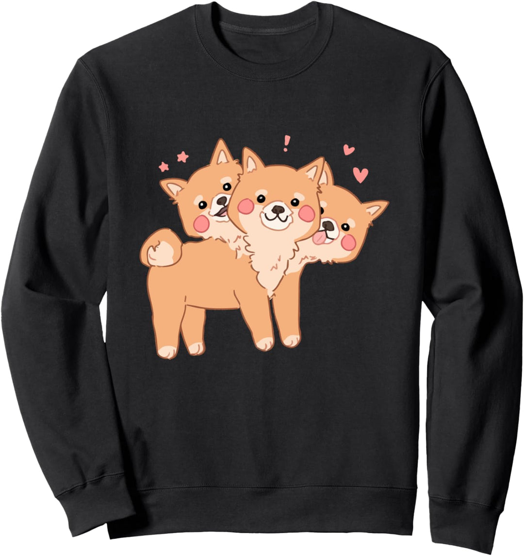 Kawaii Pastel Cute 3 Headed Dog Sweatshirt