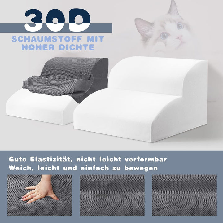 Hundetreppe für Kleine Hunde, Haustiertreppe mit Waschbarer Bezug, rutschfeste Treppe für Hunde,Trag