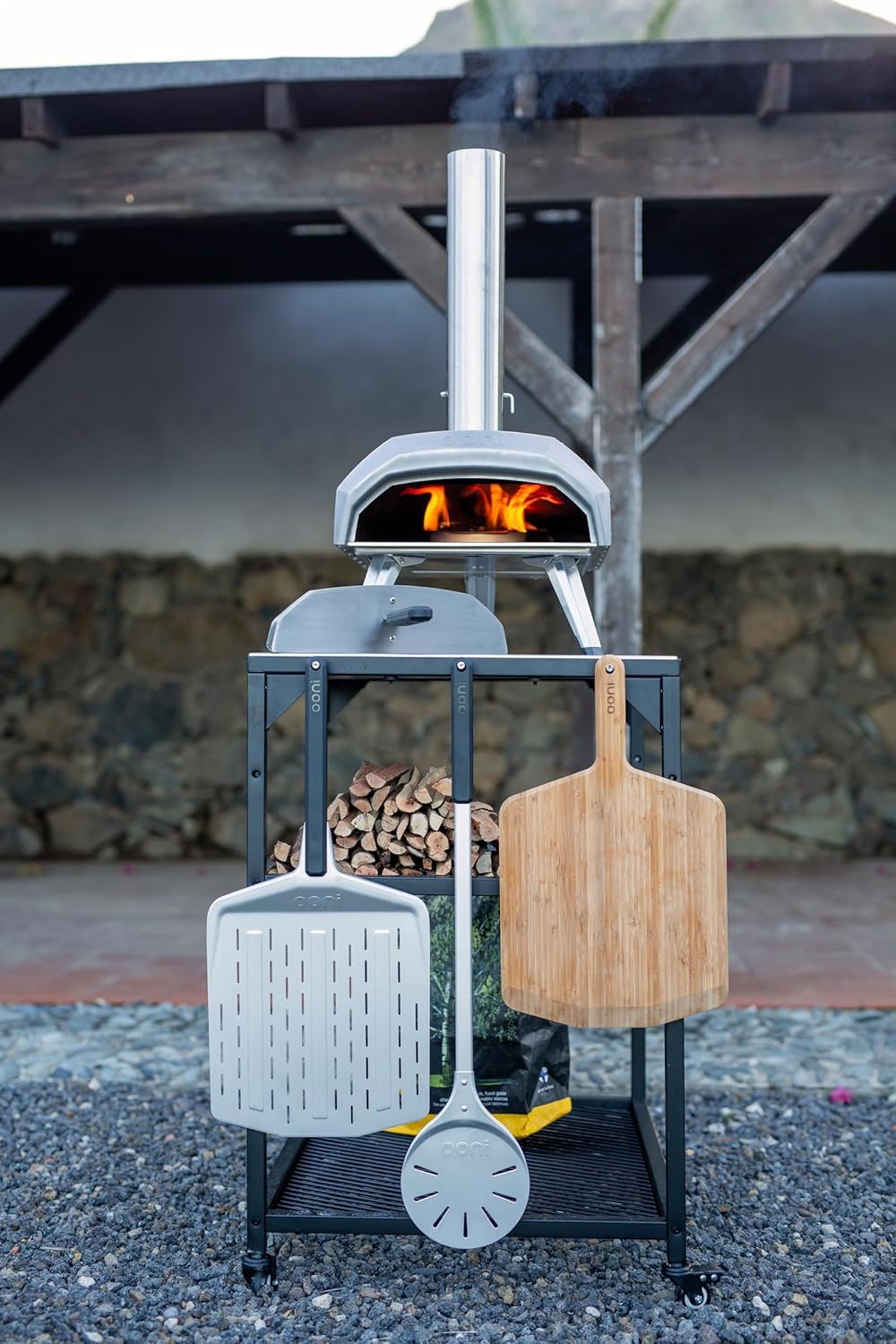 Ooni Modultisch Medium – Outdoor Pizzaofen Tisch (60 x 80 x 90 cm) aus pulverbeschichtetem Karbonsta