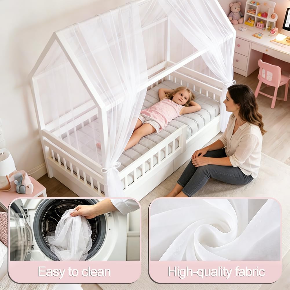 Hausbett Himmel 2 Stück 350x150cm Weiss, Weiss