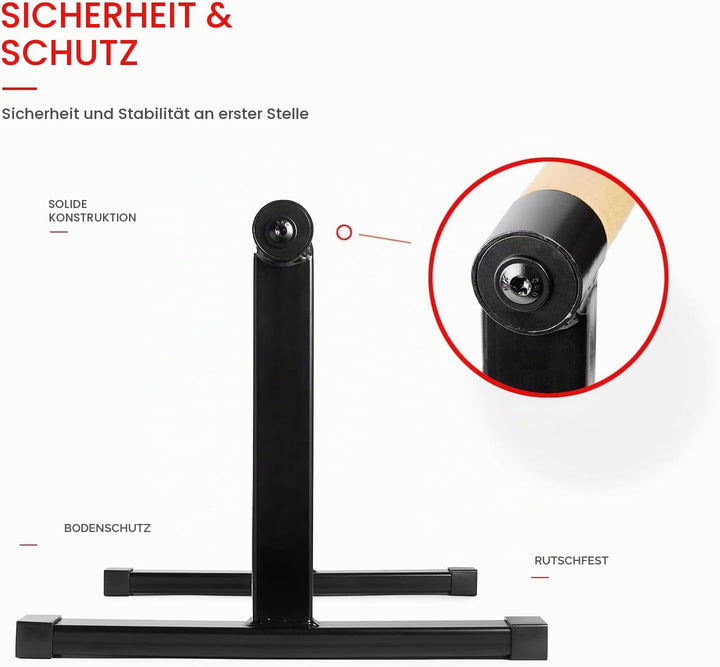 Premium Parallettes bis 1500 kg - Liegestützgriffe Holz und Metall - Rutschfeste Handstand Griffe/Di
