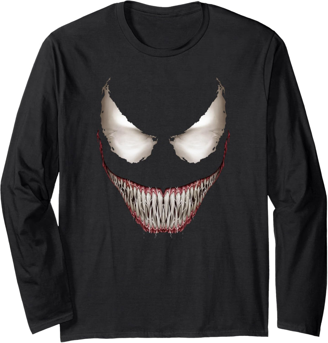Marvel Venom Big Face Grin Halloween Costume Langarmshirt