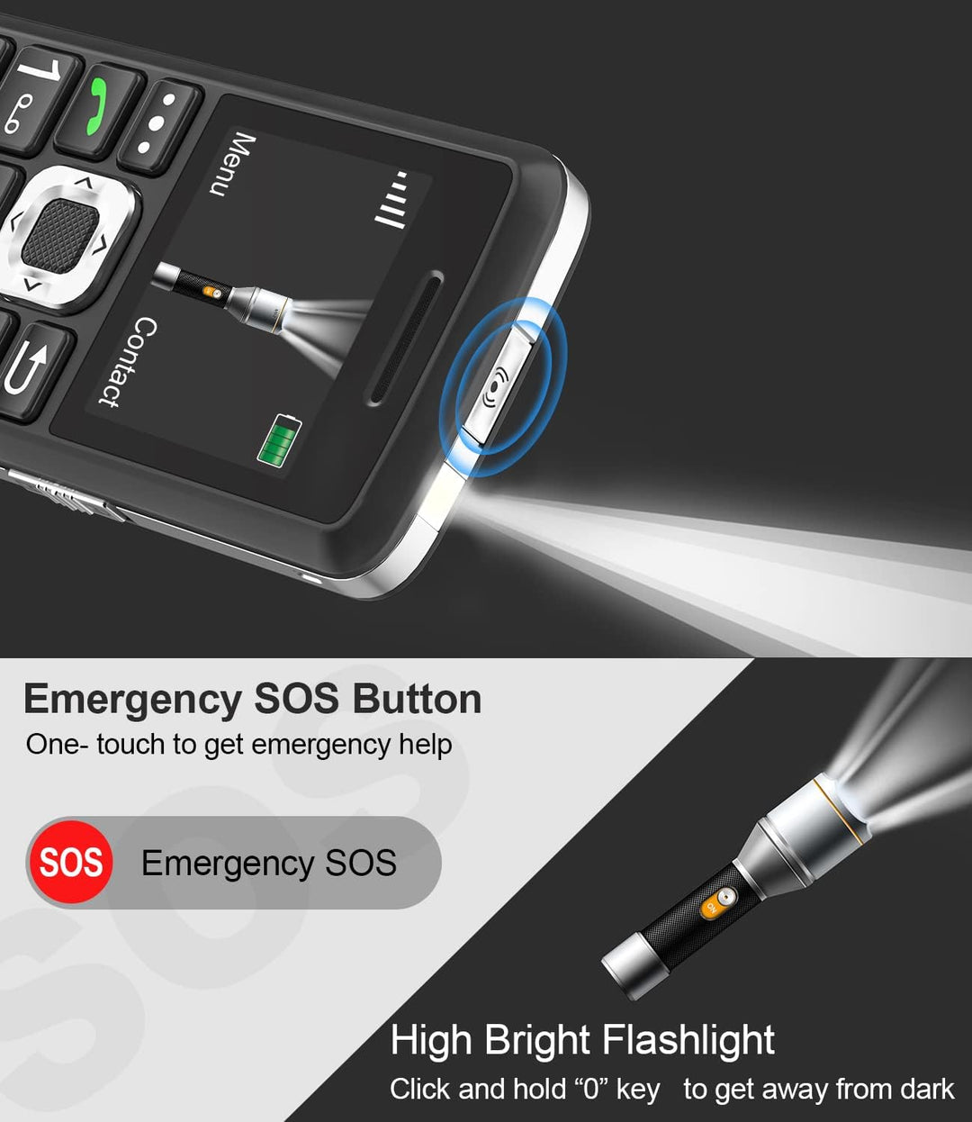 Easyfone T200 4G Mobiltelefon Tastenhandy ohne Vertrag für Senioren und Kinder mit Taschenlampe - FM