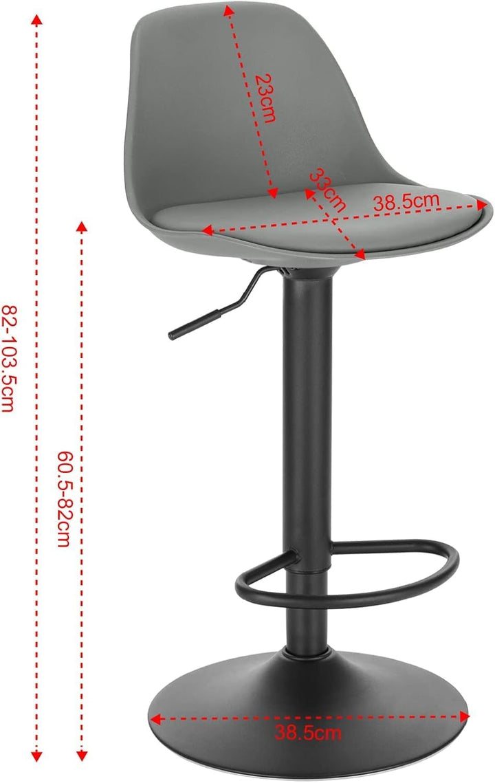 Lestarain 4 Stücke Barhocker,360°Drehbar Hocker Barstuhl mit Rückenlehne höhenverstellbar Tresenhock
