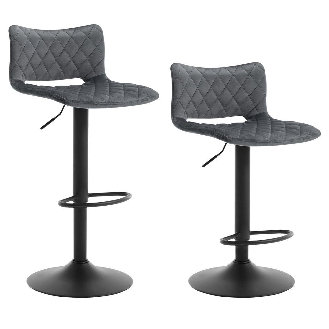 WOLTU 2er Set Barhocker, Barstühle höhenverstellbar, Küchenhocker drehbar, mit Rückenlehne Fussstütz
