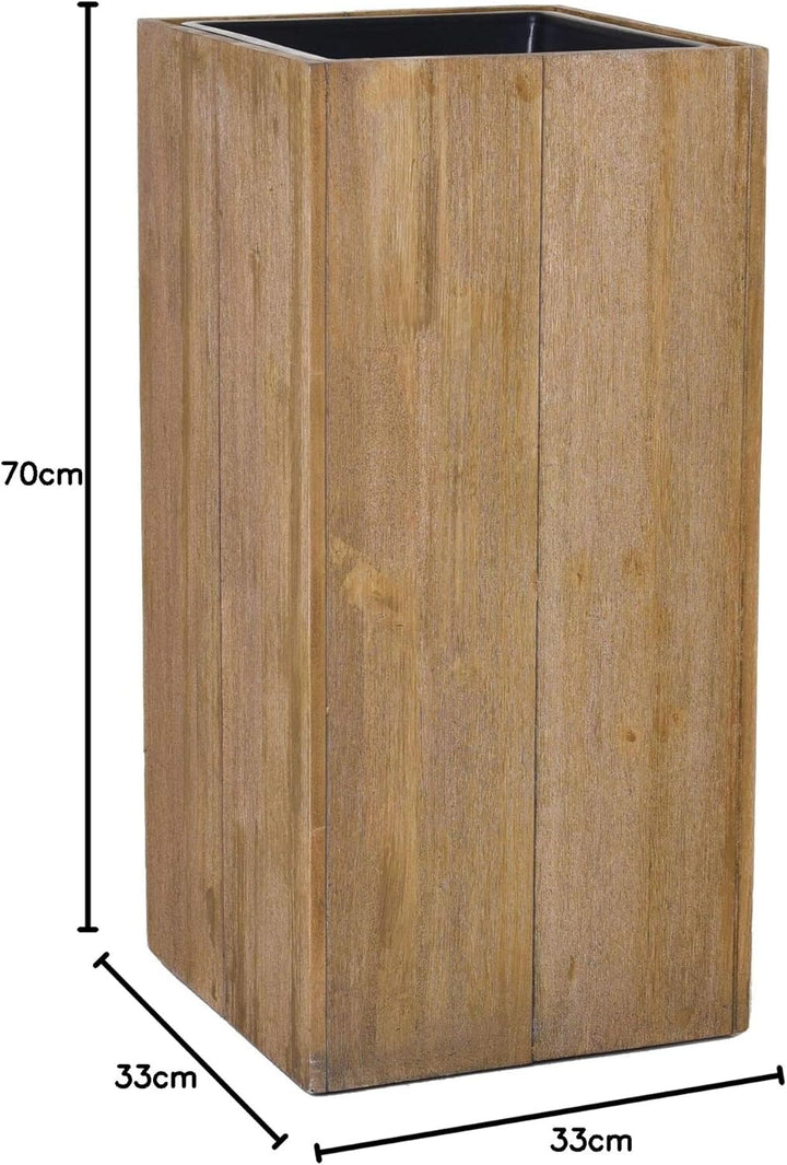 VIVANNO Pflanzkübel Blumenkübel Säule Holz Block Braun - 70x33x33 70x33x33 Braun, 70x33x33 Braun
