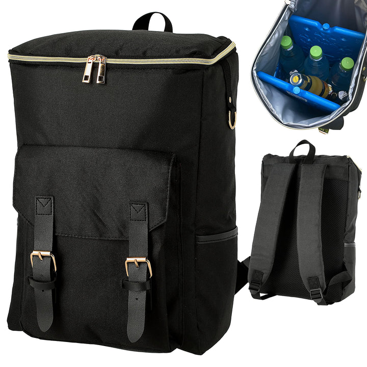 Cepewa Thermorucksack | schwarz Polyester 600D 28x41x14cm | Fassungsvermögen 20L | Isolierter Rucksa