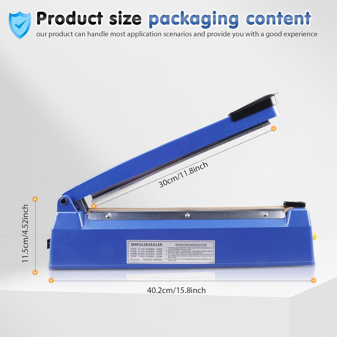 Heisssiegelgerät, 300mm Folienschweissgerät, Bag Sealer, Mini Folienschweissgerät, Plastiktüten Tüte