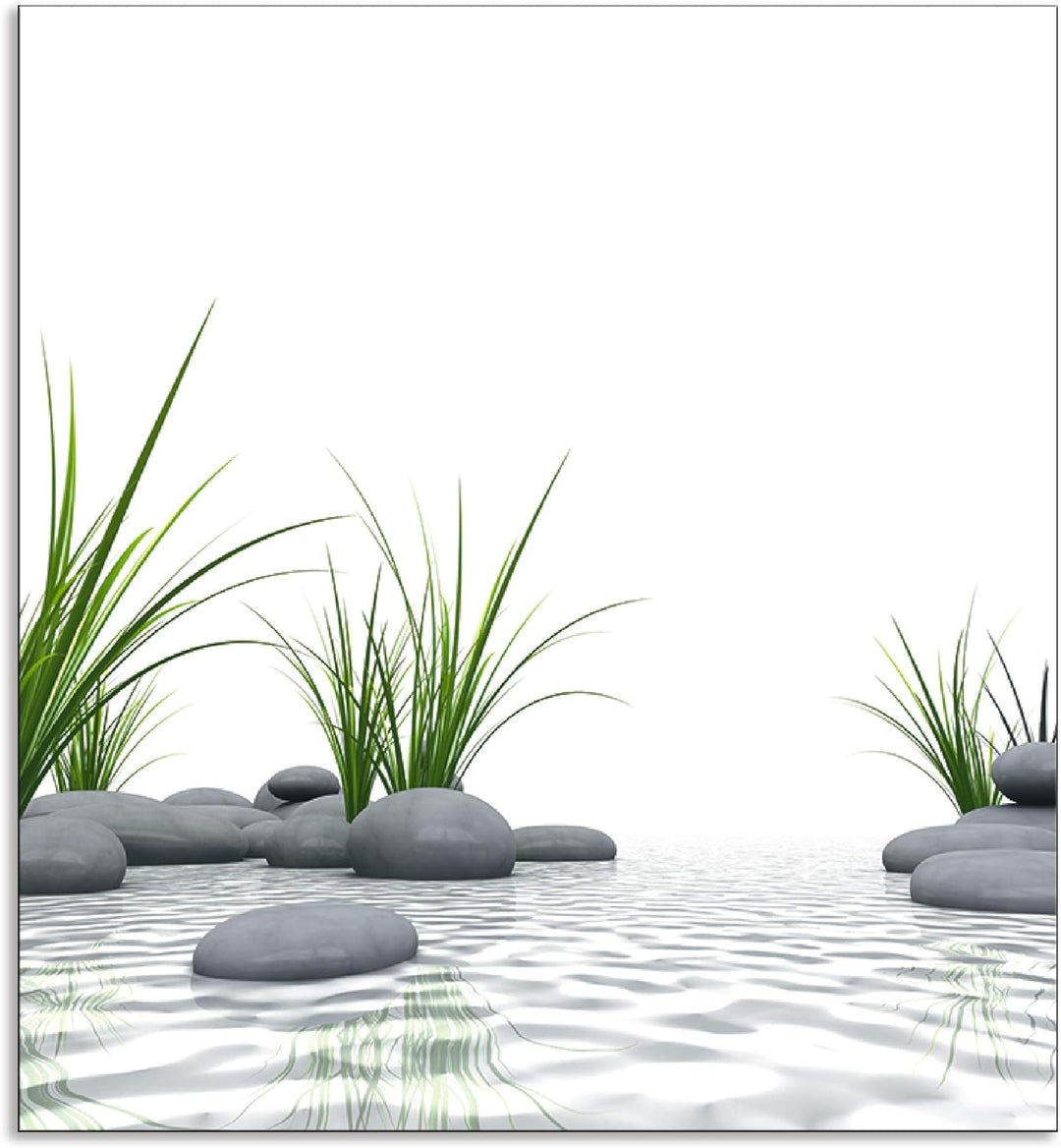 ARTland Spritzschutz Küche aus Alu für Herd Spüle 65x60 cm (BxH) Küchenrückwand mit Motiv Natur Zen