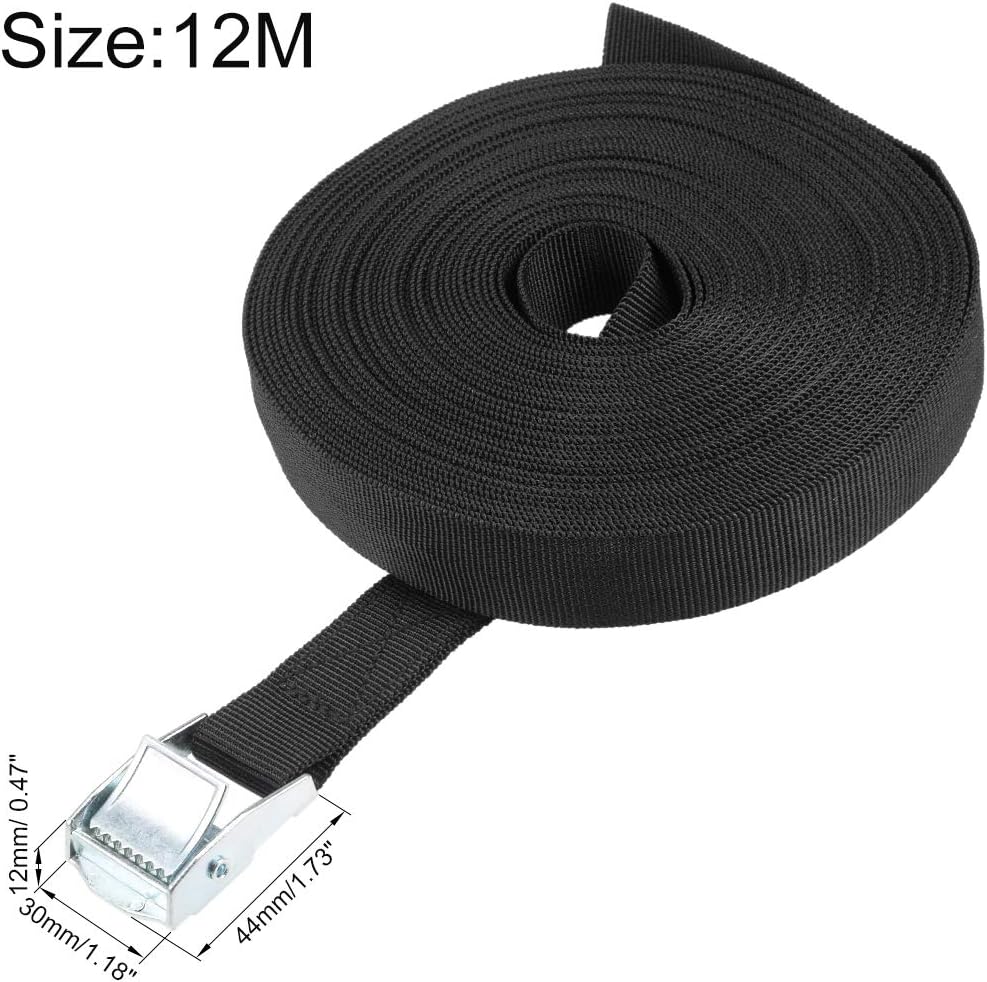 sourcing map 2 Packung Zurrgurt mit Nockenschnalle 12Mx25mm 80Kg Ladekappe Polypropylen für Transpor