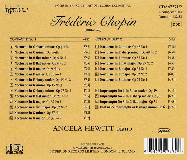 Frederic Chopin: Nocturnes & Impromptus, Audio-CD
