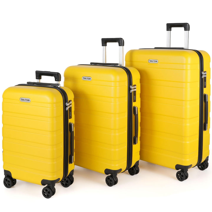 TANTOMI Kofferset 3-teilig, ABS Hartschalenkoffer Set, Reisekoffer Set mit Rollen, Gepäck-Sets (20/2