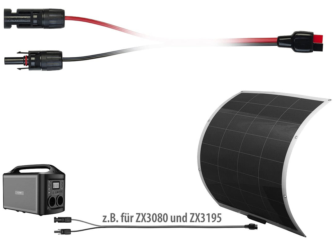 revolt Solarpanele für Zuhause: 2er-Set flexible monokristalline Solarmodule mit Anderson-Adapter (U