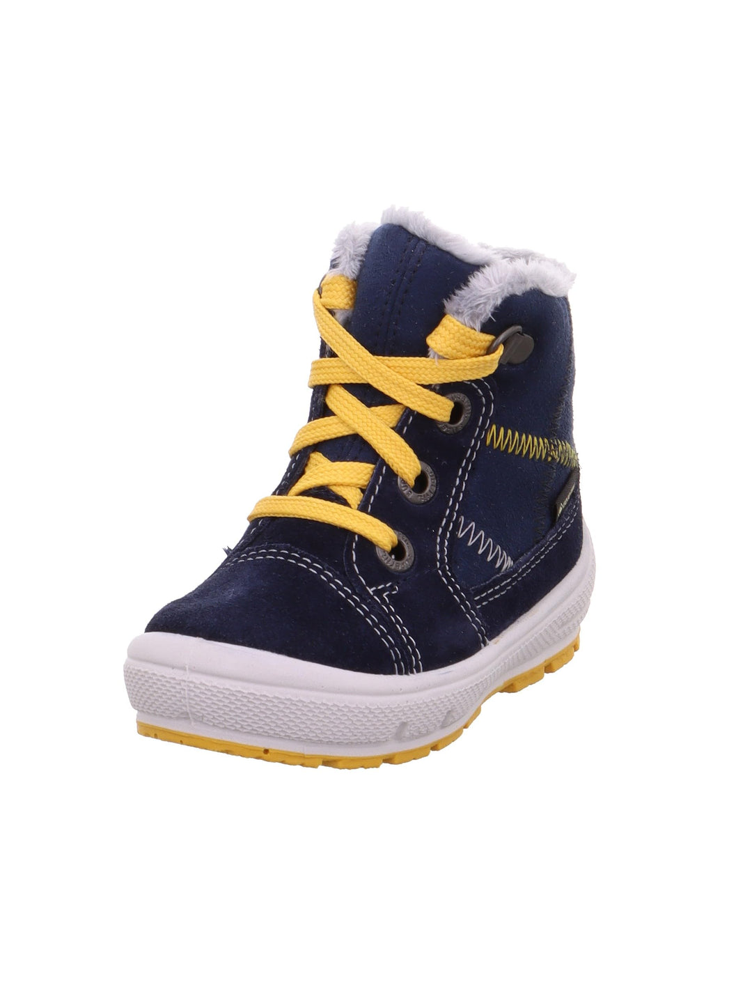 Superfit Baby-Jungen Groovy Warm Gefütterte Gore-tex Schneestiefel 19 EU Blau Gelb 8000, 19 EU Blau