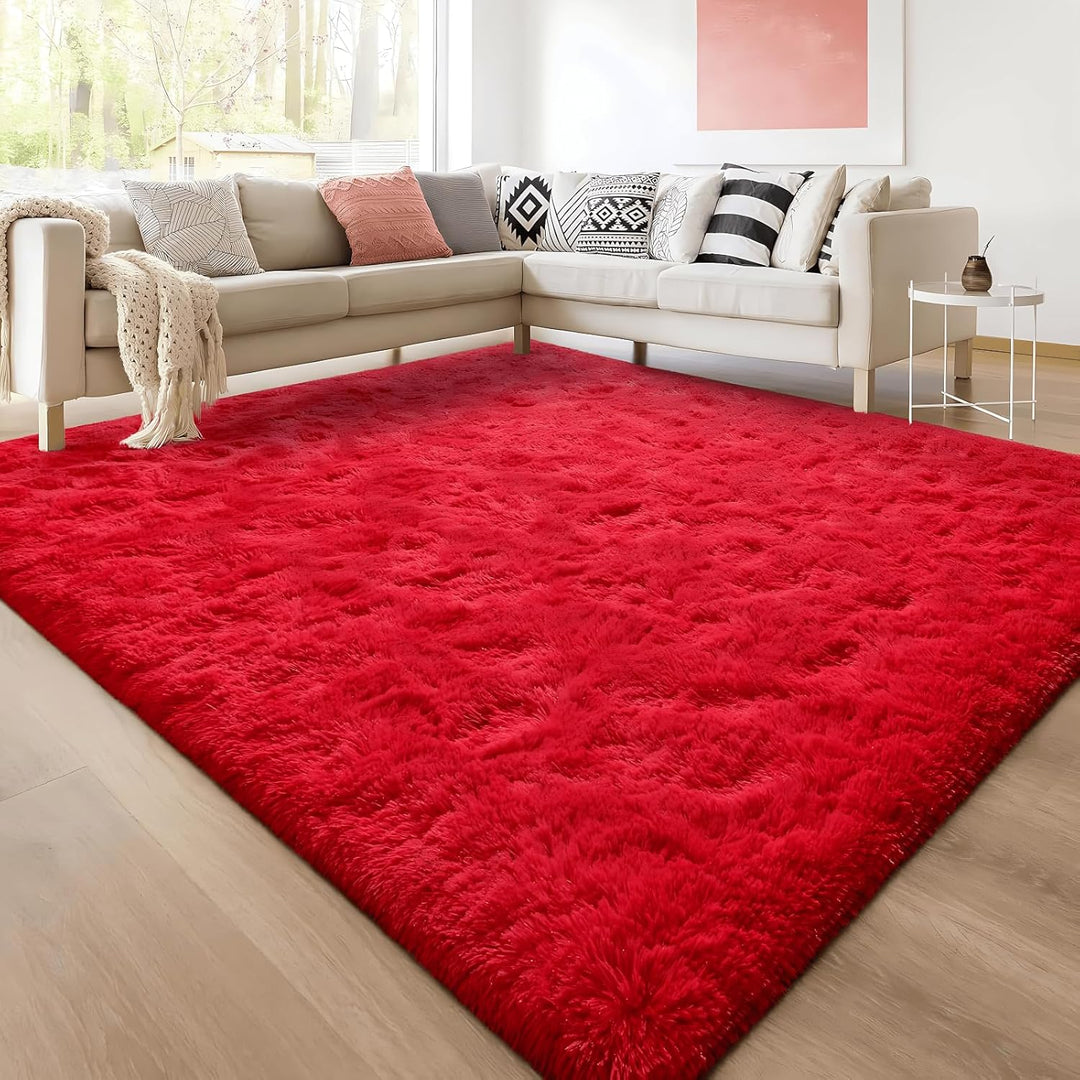 SUBEEN Hochflor Teppich Wohnzimmerteppich waschbar rutschfest extra gross Schlafzimmer Teppich moder