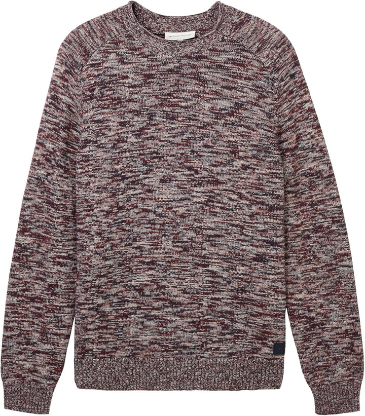 TOM TAILOR Herren Pullover XL 34250 - Tawny Port Red Mouline, XL 34250 - Tawny Port Red Mouline