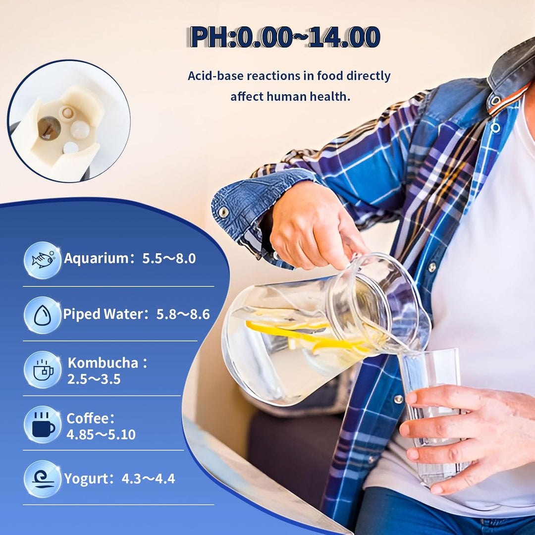 pH Messgerät Wasser, 4-in-1 pH/ORP/H2/TEMP Tester, ppm messgerät wasser Acqua IP67 Wasserdicht 0,01