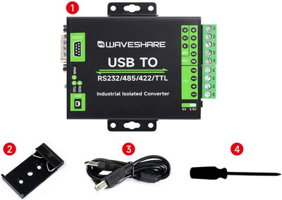 Industrial Grade USB to RS232/485/422/TTL Converter Onboard FT232RNL Support Mac Linux Android Windo