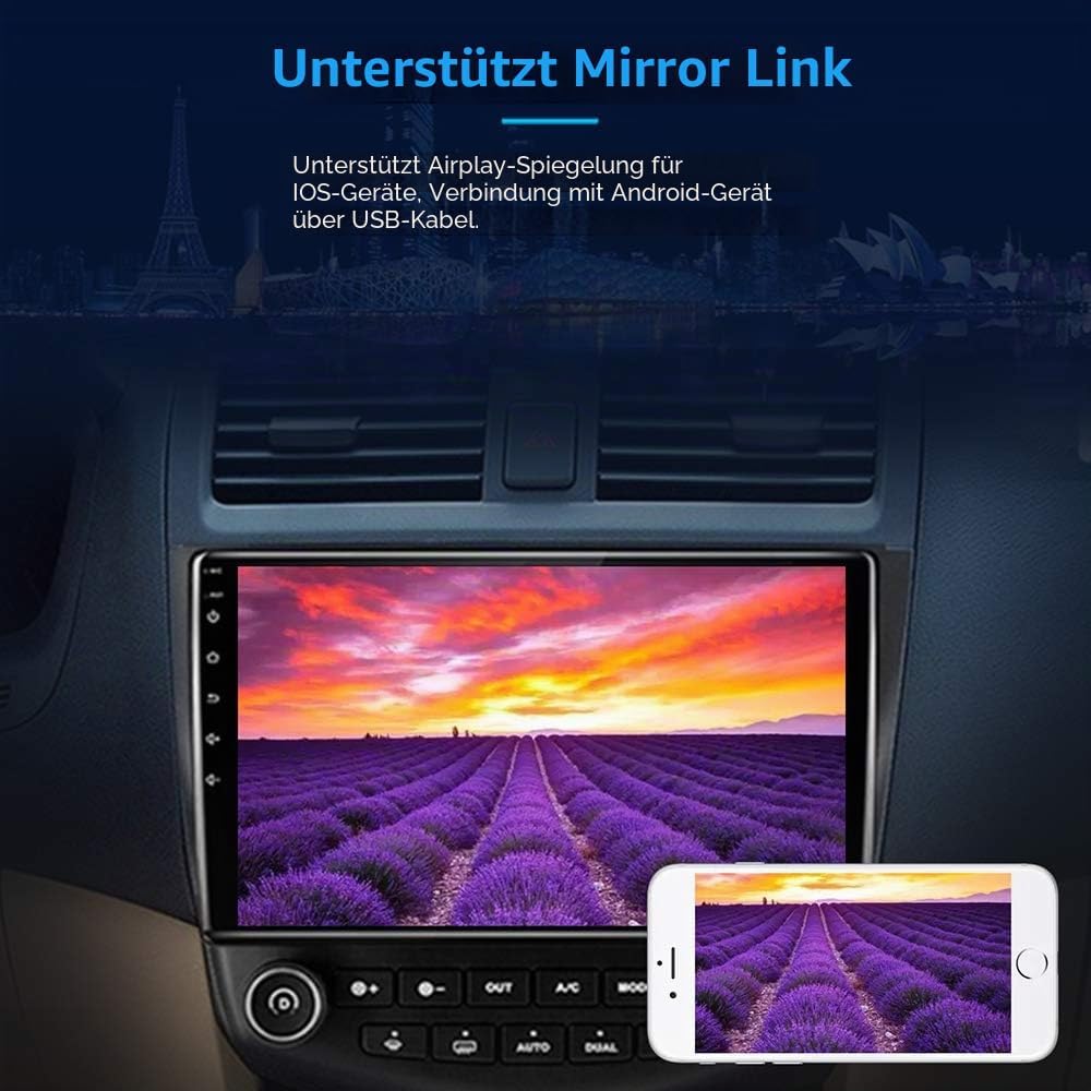 LEXXSON Android 8.1 Autoradio für Honda Accord 7. 2003-2007 | 10,1-Zoll-Touchscreen AM FM-Radio GPS-