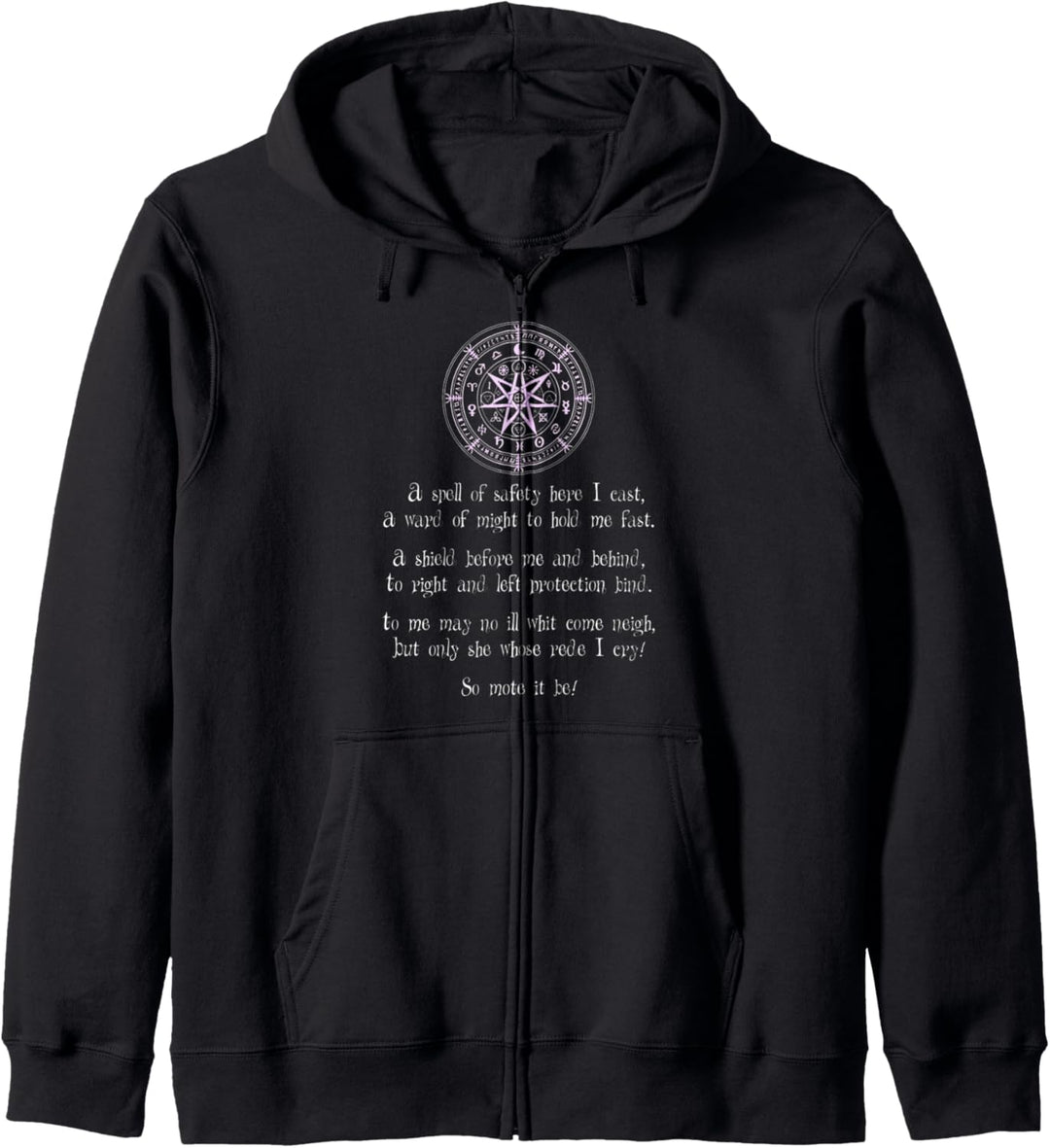 Wicca heidnische Kleidung Schutzzauber Symbole Sicherheit Kapuzenjacke
