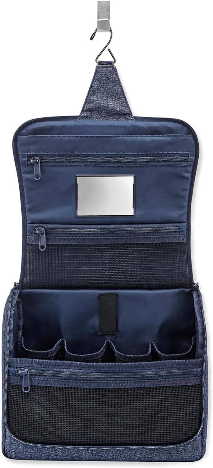 Toiletbag XL Ferringbone Dunkelblau, Dunkelblau, ESTÁNDAR, Casual Herringbone Dark Blue, Herringbone