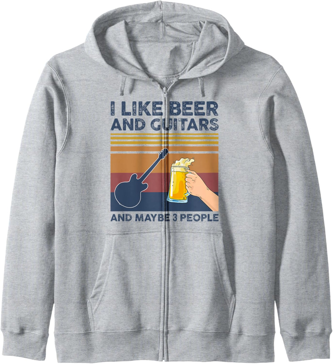 I Like Beer and Guitars and Maybe 3 People Funny Gift Kapuzenjacke
