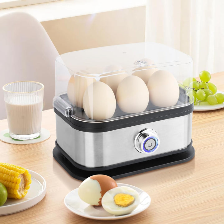 VINATO Eierkocher, bis zu 6 Eier (weich, mittel, hart, pochiert), Familiengrösse Egg Cooker, Leicht
