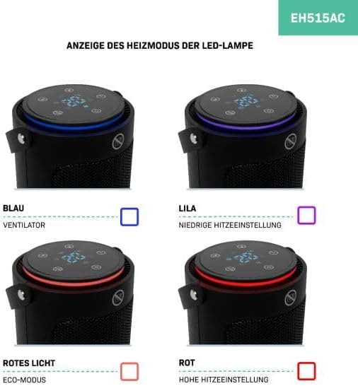 VONROC Elektroheizung - Turmheizlüfter - 2000W - Keramik - ECO-Modus - Schwenkfunktion - LED-Display