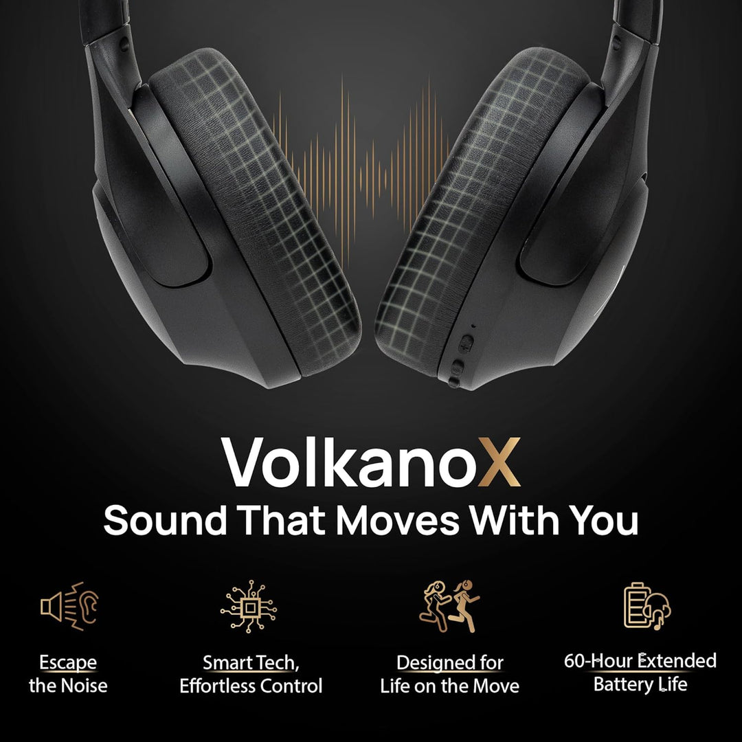 VolkanoX VXH200 Over-Ear Kopfhörer Kabellos Bluetooth 5.3 mit Active Noise Cancelling (ANC) – 60 Std