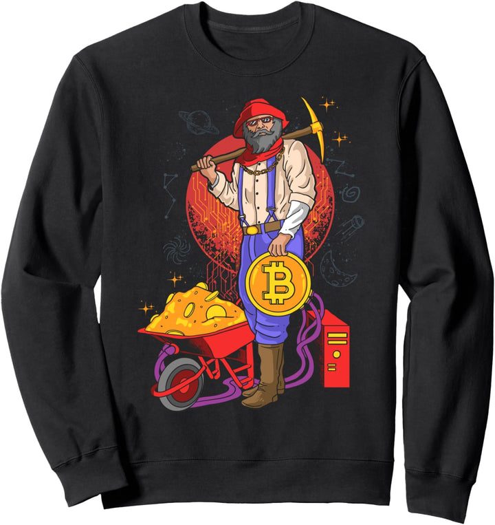 Alter Mann Der Bitcoin-Kryptowährung Abbaut Sweatshirt
