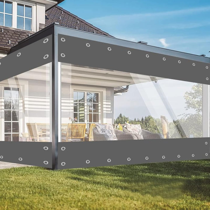 Jianyana Outdoor Vorhang Mit 30Mm öSen, 650G/M² Plane Transparente Vorhang Wasserdichter Plane Trenn