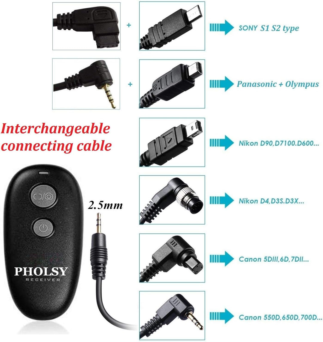 PHOLSY Kabellose Kamera Fernauslöser Auslöser Fernbedienung für Canon R100 R8 R6ii R7 R10 90D 250D 8