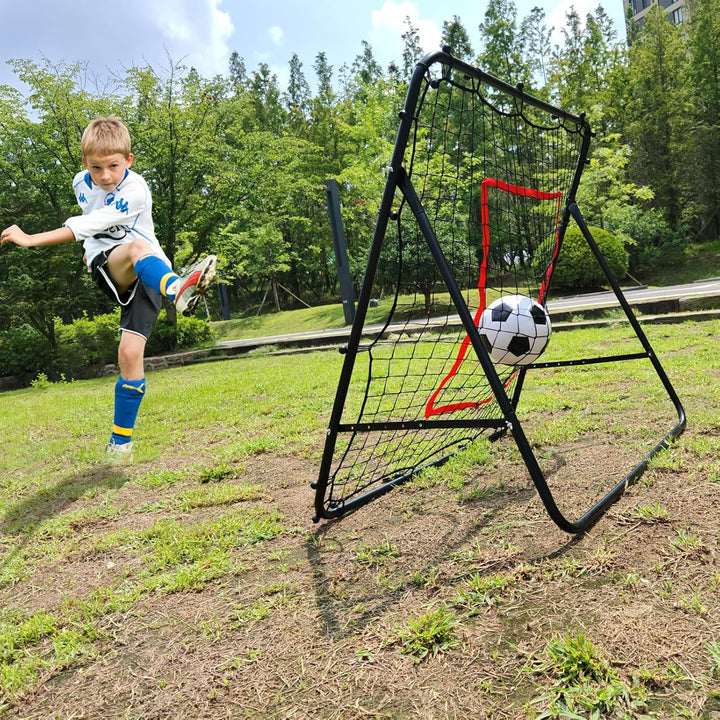 Rebounder Fussball Rückprallnetz Training Torwand - 100 x 100 cm Verstellbar Wetterfest - Fussball R