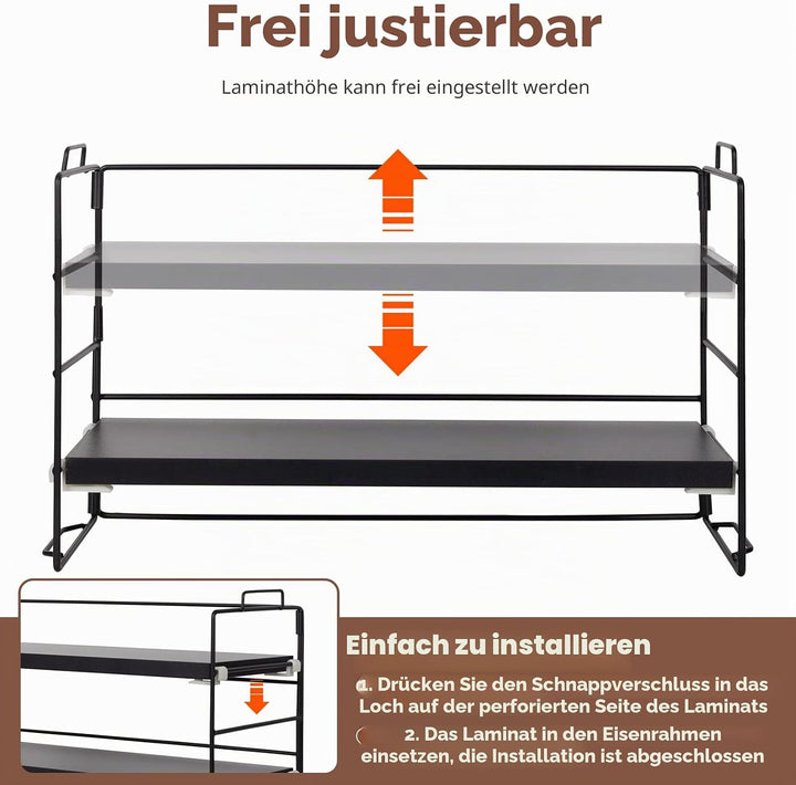 powerking Schreibtisch Regal Organizer, 2-Tier Desktop Regale, justierbare Bücherregal Speicher Rack