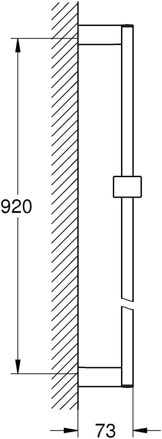 Grohe Euphoria Cube, Brausestange 900mm, feste Bohrlöcher zur Befestigung, chrom 900 mm, 900 mm