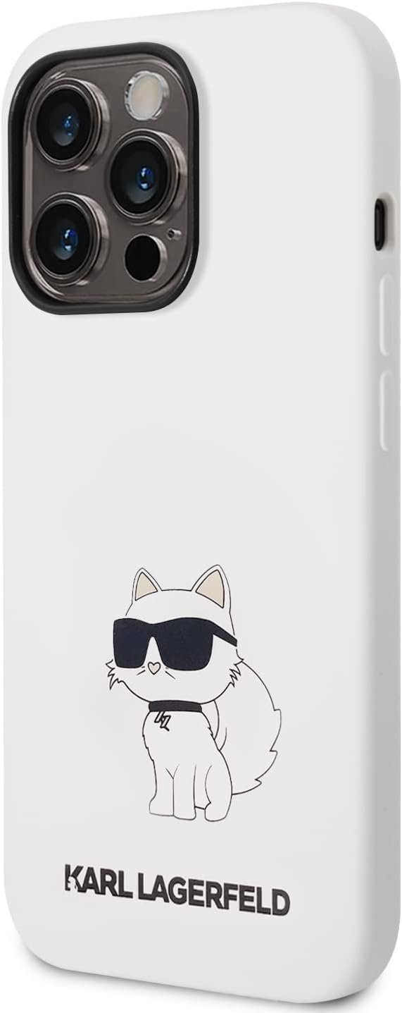 KARL LAGERFELD KLHCP14LSNCHBCH Hülle für iPhone 14 Pro 6,1" hardcase Weiss Silico