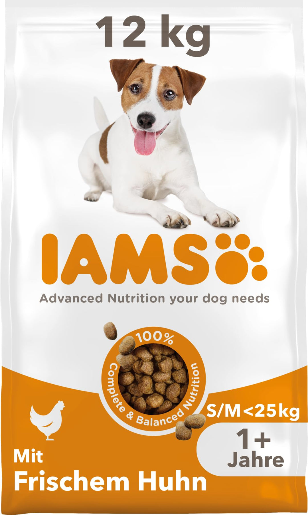 IAMS for Vitality Hundefutter trocken Huhn - Trockenfutter für erwachsene Hunde ab 1 Jahr, geeignet