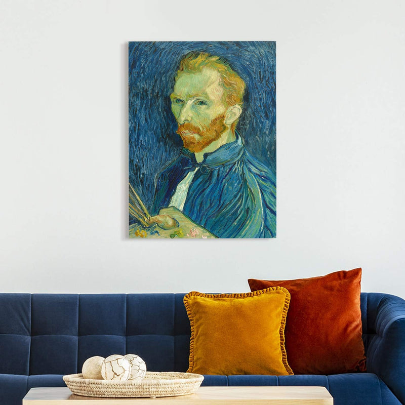 PICANOVA – Vincent Van Gogh Self-Portrait 60x80 cm – Bild auf Leinwand – Leinwandbild – Premium Lein