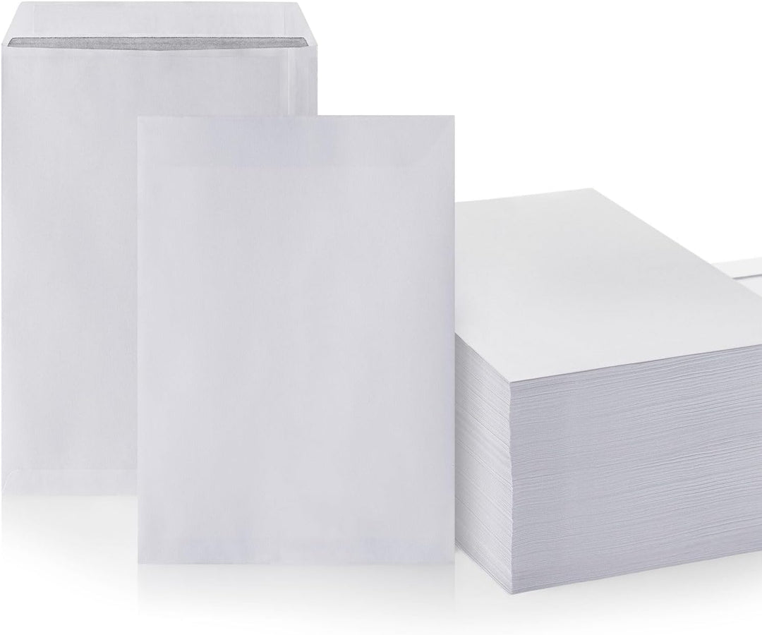 250 Briefumschläge ohne Fenster DIN C4 Umschläge Weiss haftklebend 229 x 324 mm 90g/m² Versandtasche