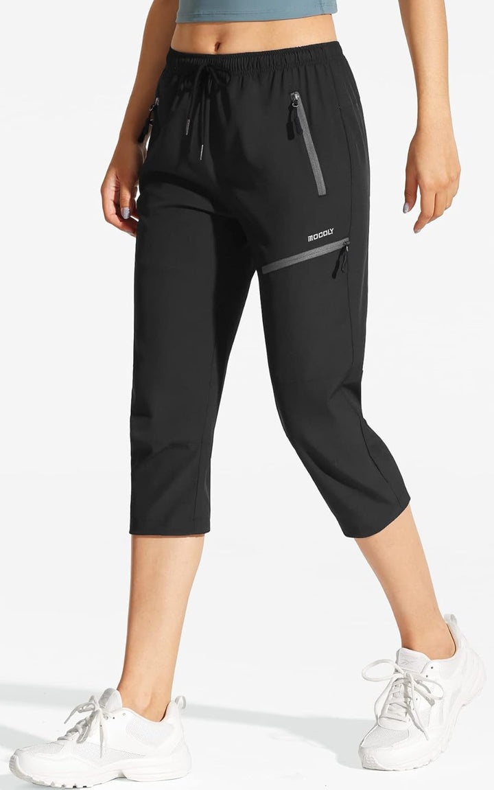 MOCOLY Damen Wanderhose Cargohose Wasserdicht Elastische Outdoorhose Cargo Jogginghose Trekkinghose