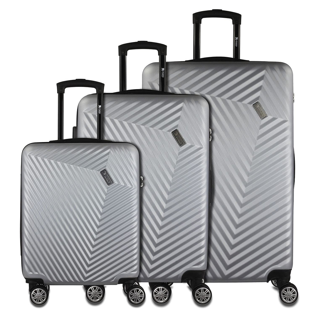 mano Don Carlo 3er-Hartschalen Kofferset (S,M,L) 4 Rollen mit TSA-Zahlenschloss, Silber Set Silber,
