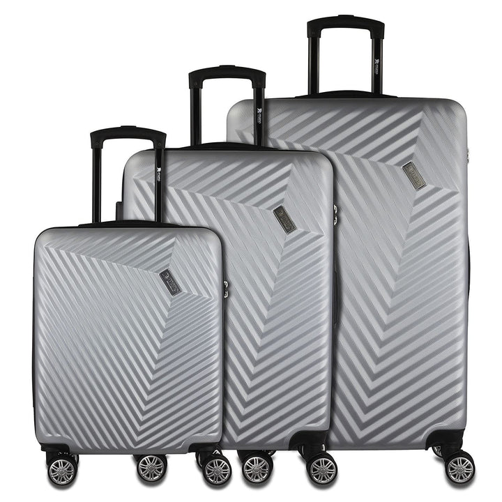 mano Don Carlo 3er-Hartschalen Kofferset (S,M,L) 4 Rollen mit TSA-Zahlenschloss, Silber Set Silber,