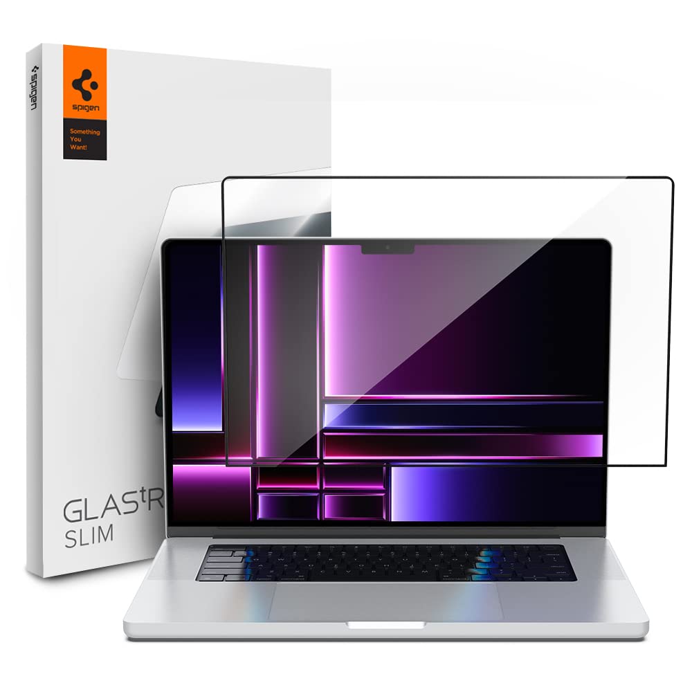 Spigen Glas.tR Slim Displayschutz für MacBook Pro 16 Zoll (ab 2021, M3 / M3 Pro / M3 Max / M2 Pro /