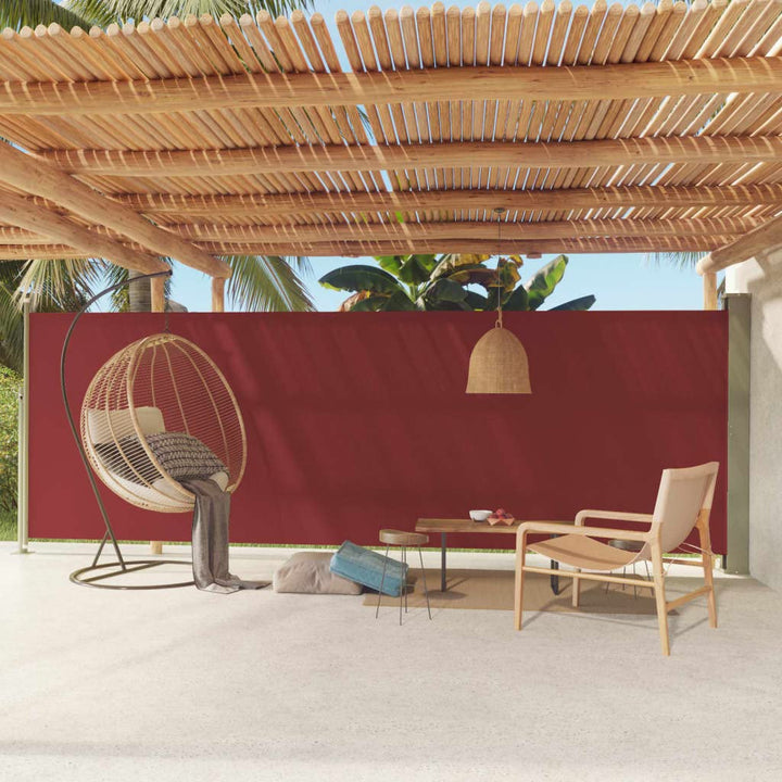 puraday 180x600 cm Seitenmarkise Ausziehbar Rot Terrassen-Sichtschutz Balkon Seitenwand Stilvolle Se
