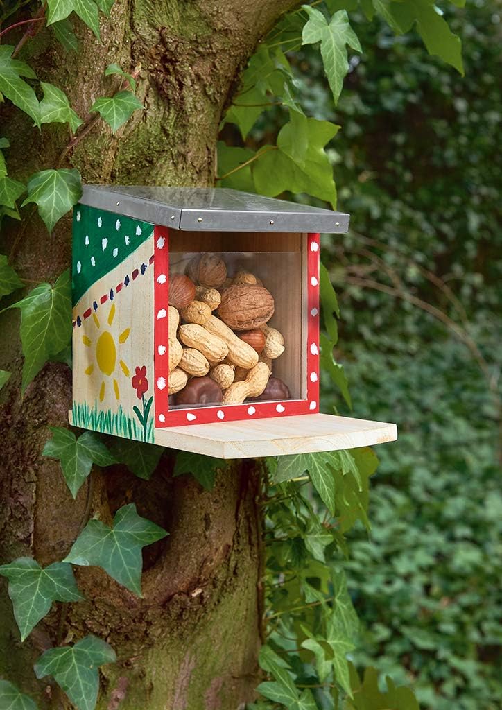 moses. 16120 Krabbelkäfer Eichhörnchen-Futterhaus, Futterstation für Kinder zum Bemalen und selbst g