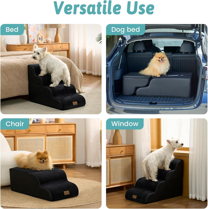 Breiter Hundetreppe für Kleine Hunde 50 cm, Hunderampe für Sofa, Hundetreppe Bett,Katzentreppe für A