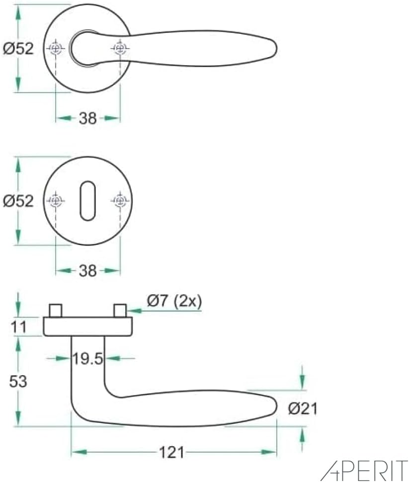 49.342.02 Türbeschlag Modell CESENA BB - Edelstahl Drücker Paar mit Hochhaltefeder auf Rosetten 52mm