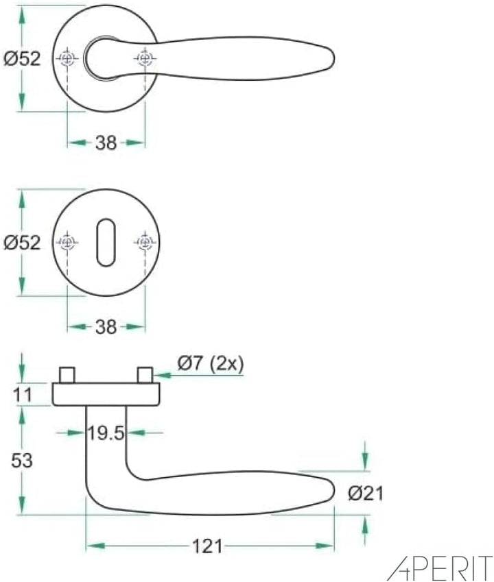 49.342.02 Türbeschlag Modell CESENA BB - Edelstahl Drücker Paar mit Hochhaltefeder auf Rosetten 52mm