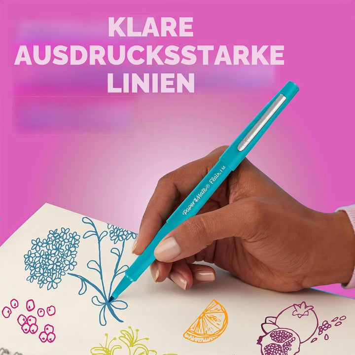 Paper Mate Flair Filzstifte mittlere Spitze (0,7 mm) Schwarz 36 Stück 1 stück (36er Pack) Mittlerer